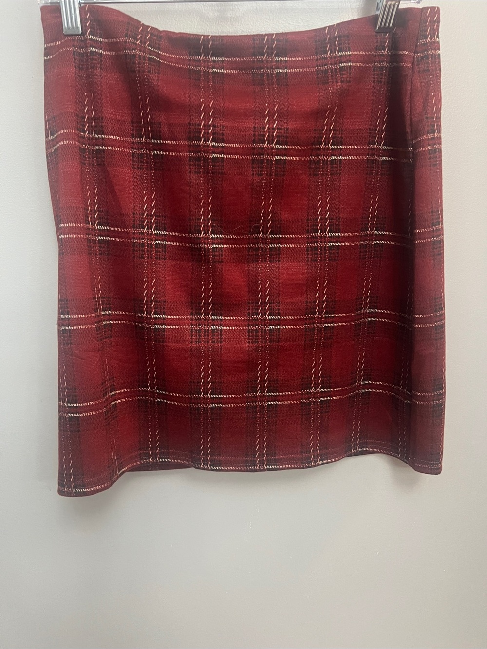 Red Plaid A-Line Skirt